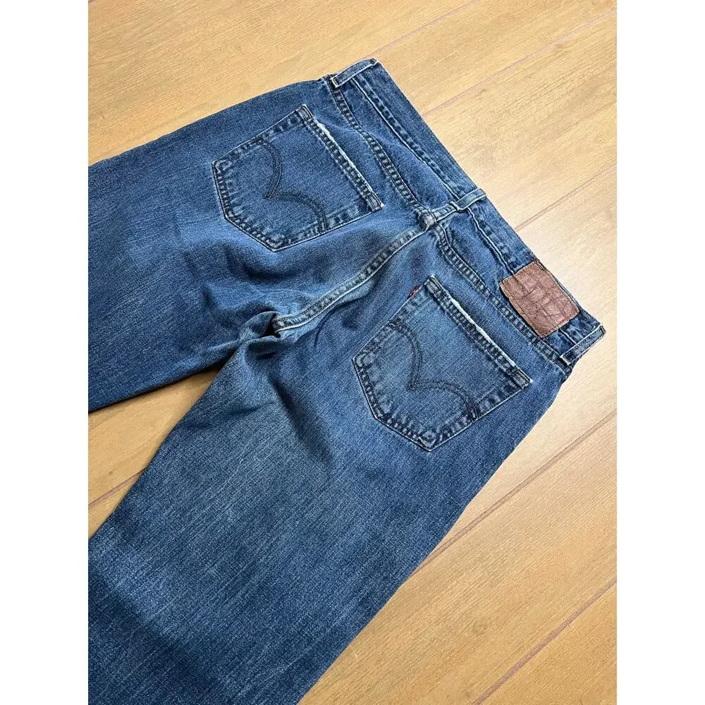 Vintage Levis 514 Slim‎ Straight 33x32 Blue Jeans Denim Fade Y2K boho Western